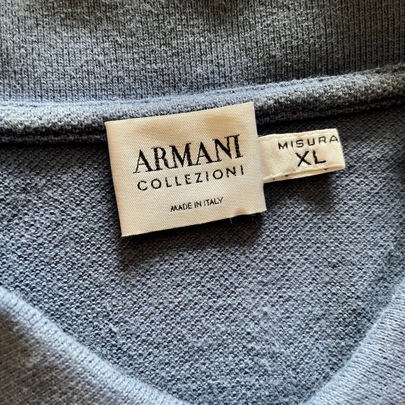 Armani polo shirt.  Label is XL, but fits like a medium.  Good condition. - Picture 2 of 5